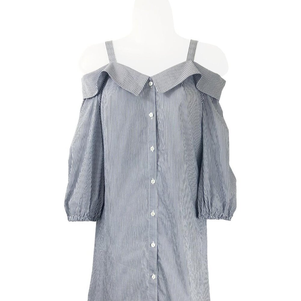 Chelsea28 Cold Shoulder Striped Shirt Dress - Size S